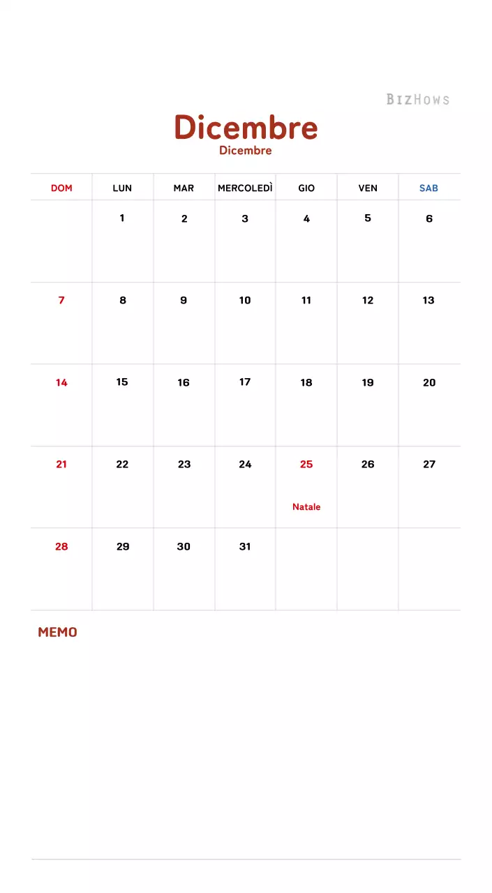 Calendario di Capodanno con una calda illustrazione