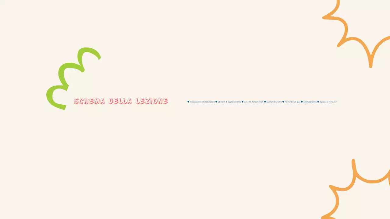 Presentazione della letteratura semplice e colorata per bambini