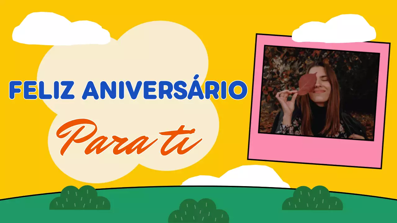 apresentação de aniversário retro amarela