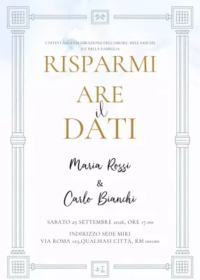 invito di nozze elegante in oro