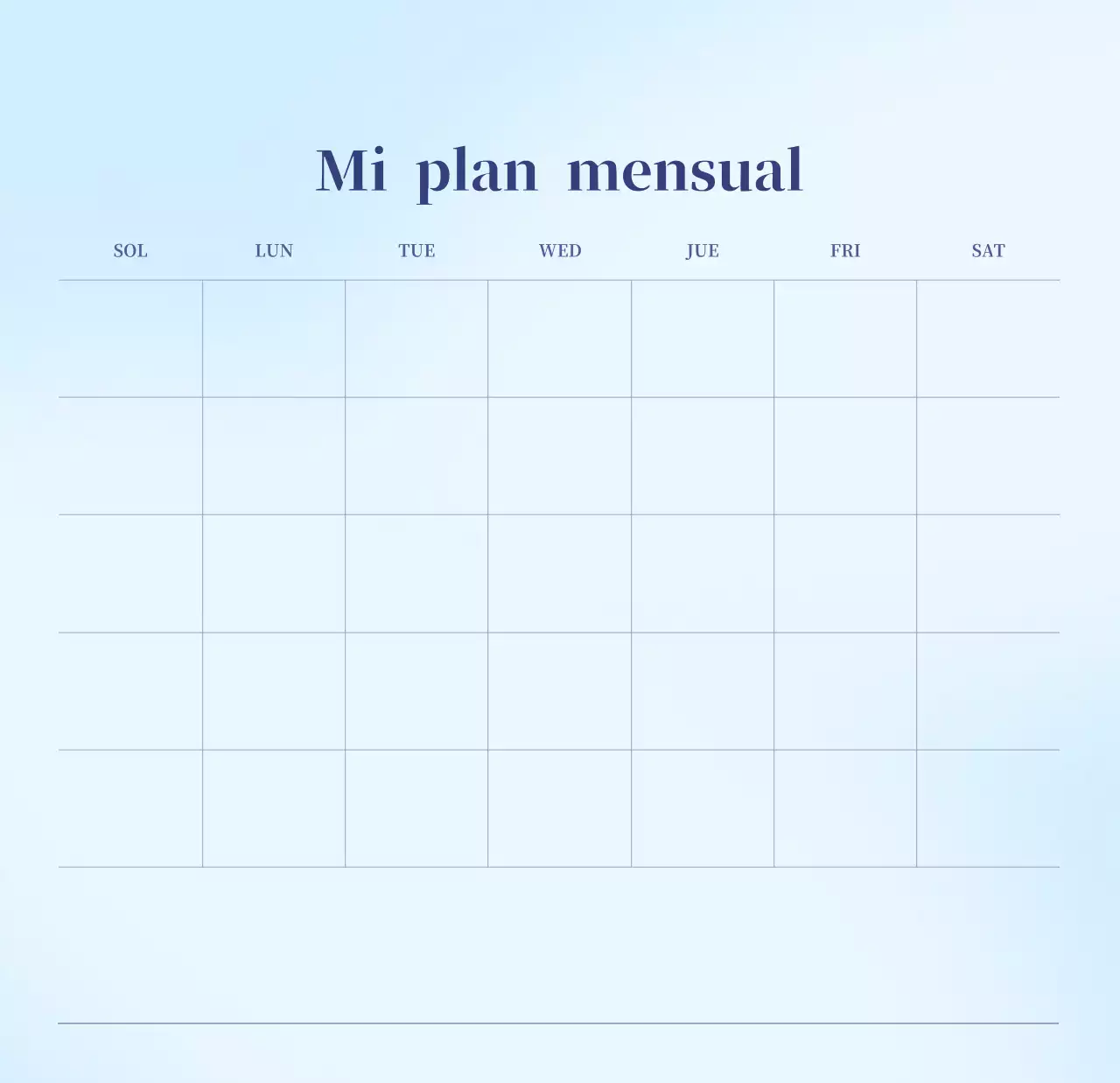 Calendario minimalista degradado