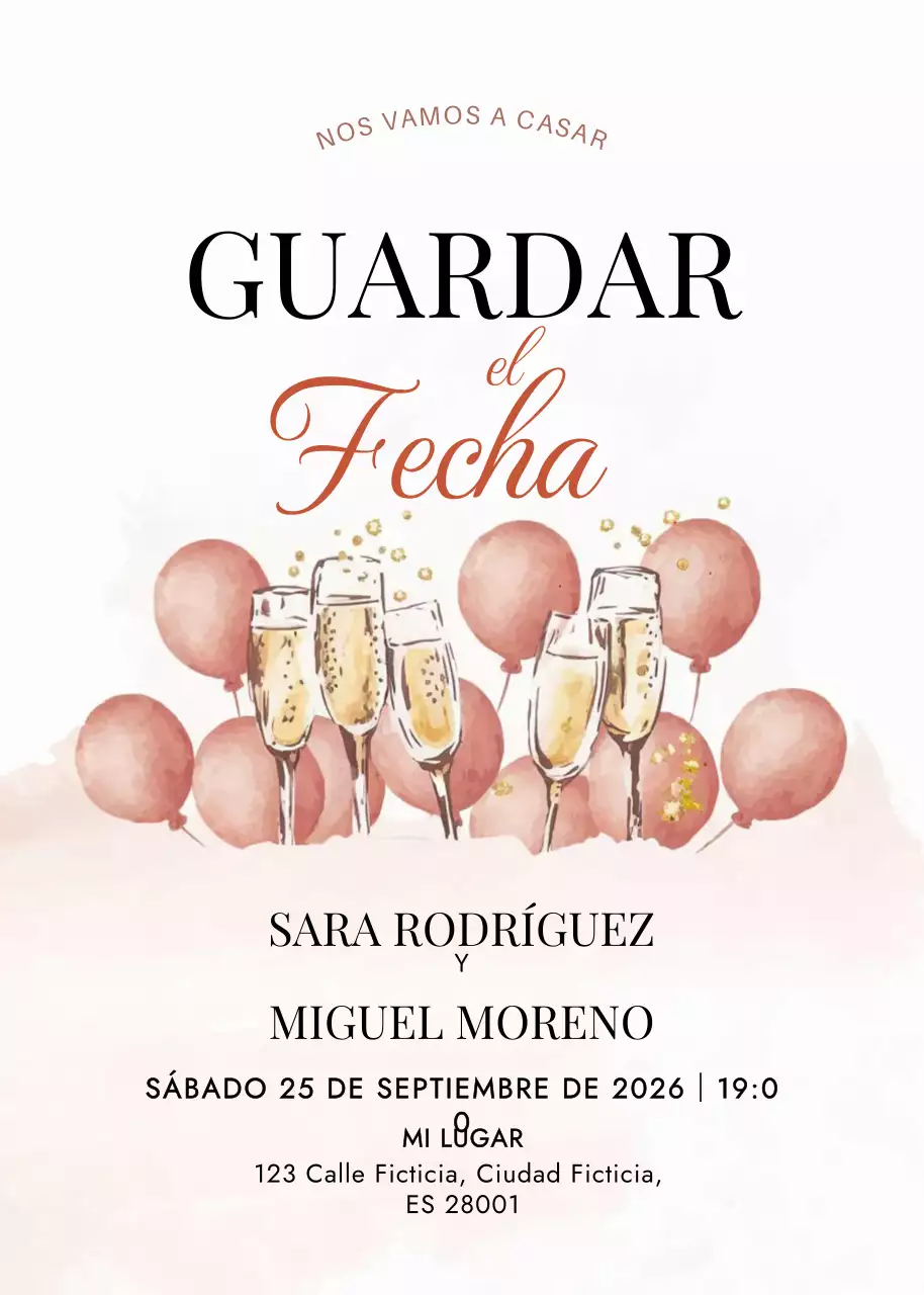 Invitación de boda elegante beige