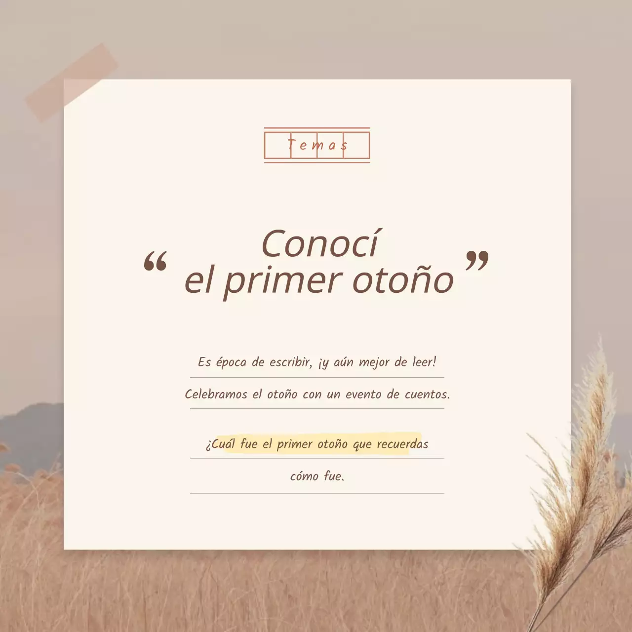 Promueva un evento otoñal vintage en beige