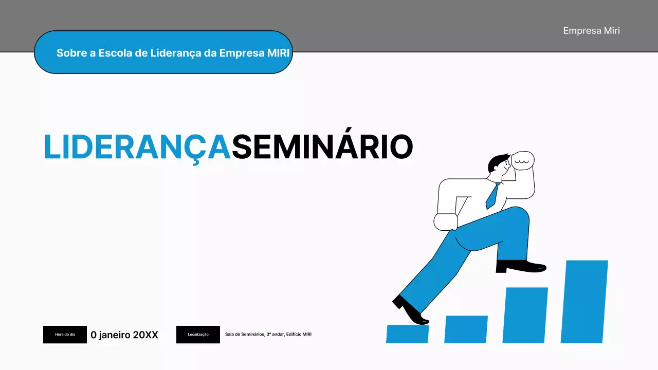 Um guia simples para seminários internos em preto e azul