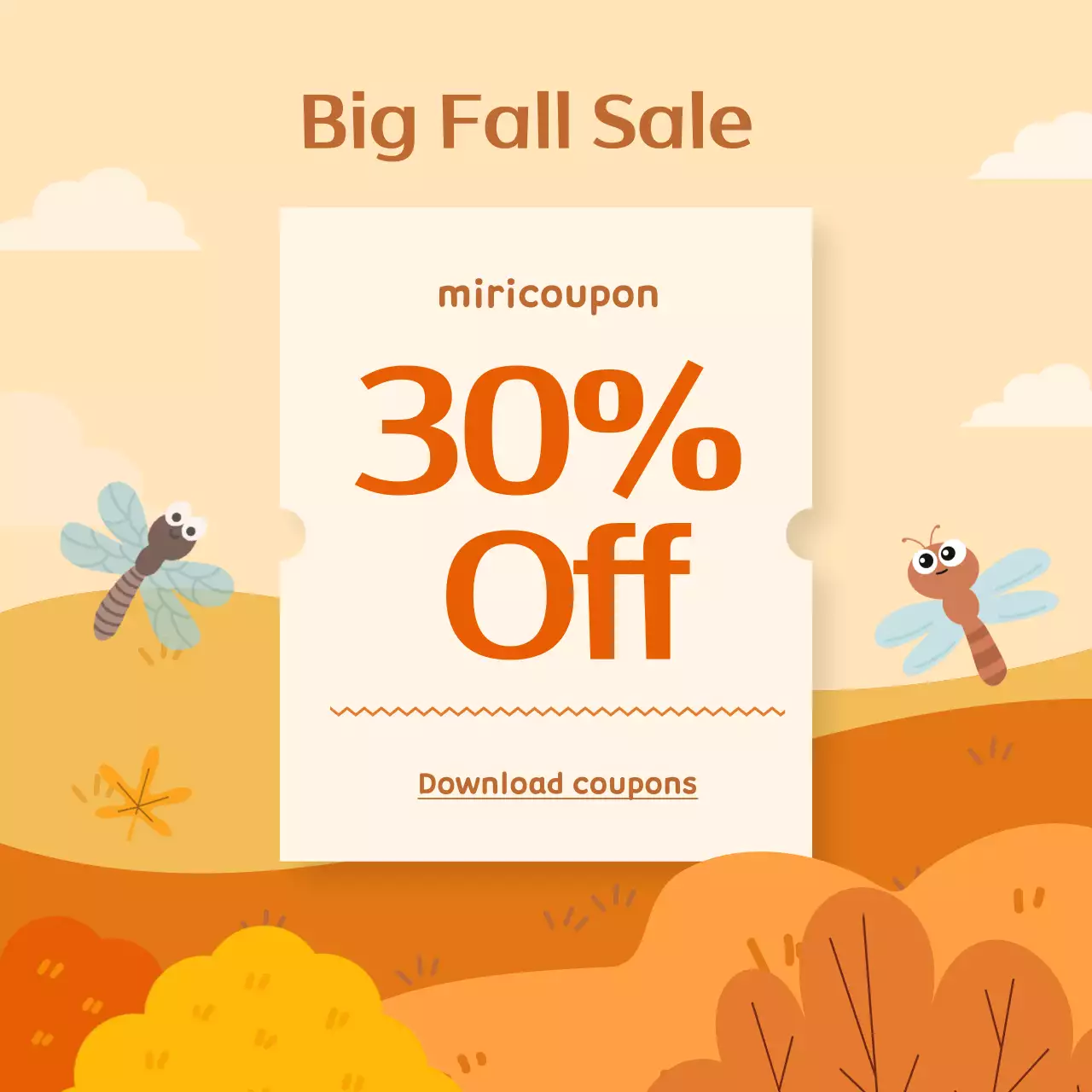 Promosi Penjualan Retro Oranye Posting Media Sosial