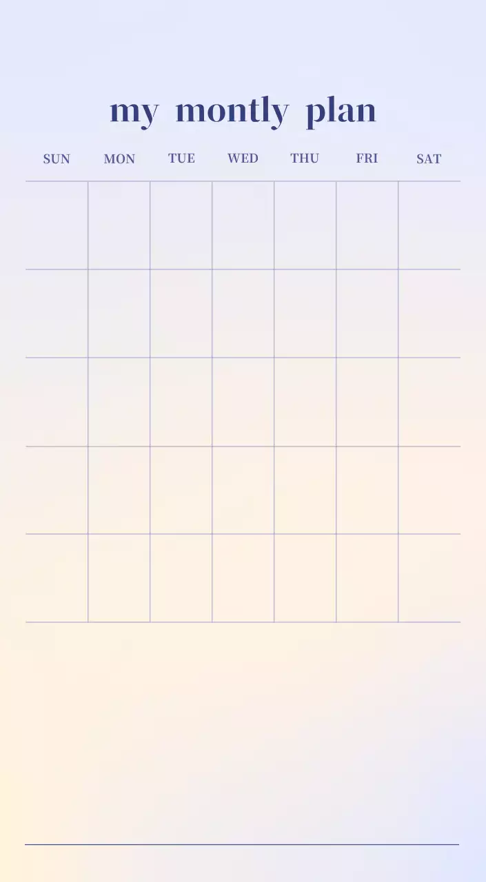 グラデーションミニマルカレンダーカレンダー