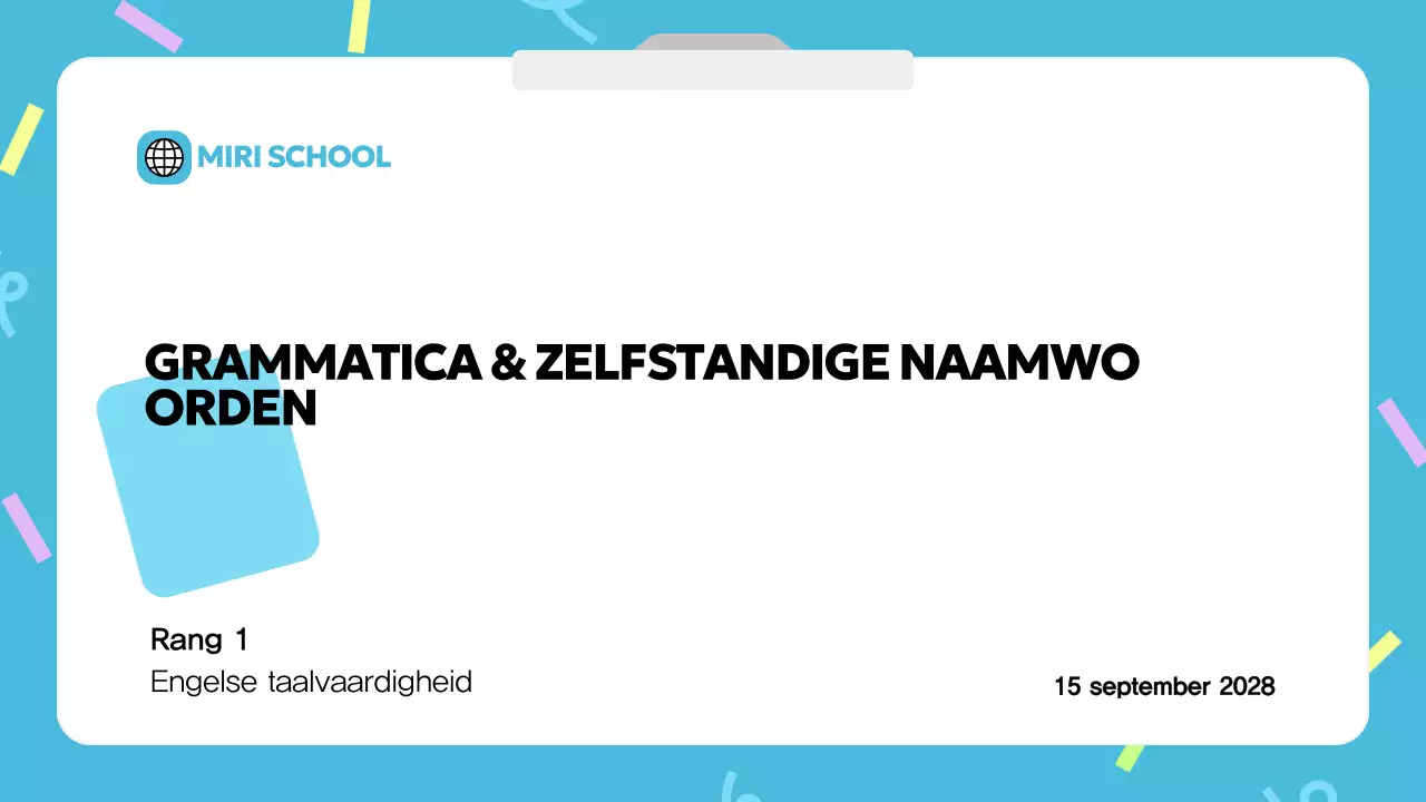 Blauw Modern Grammatica Cursusmateriaal