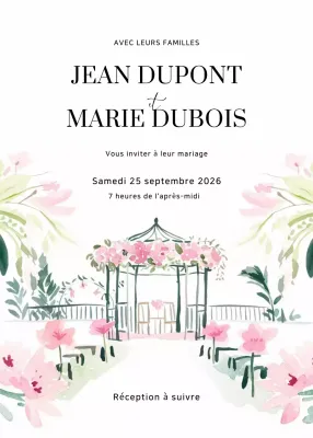 Invitation de mariage élégante en rose