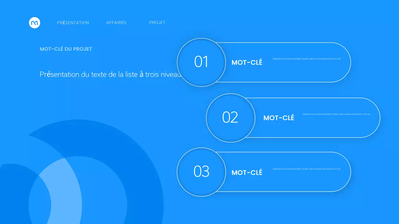 Un plan d'affaires simple en blanc et bleu