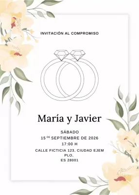 Invitación de compromiso elegante beige