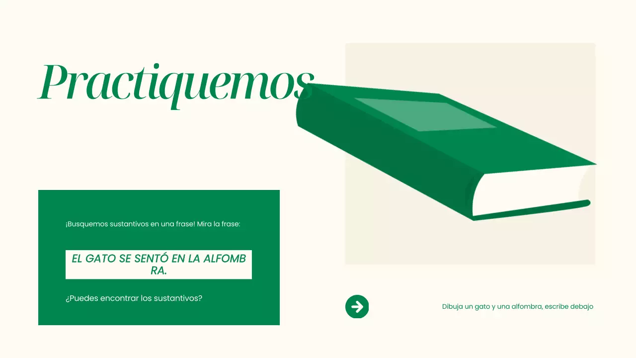 Gramática simple beige y presentación de sustantivos