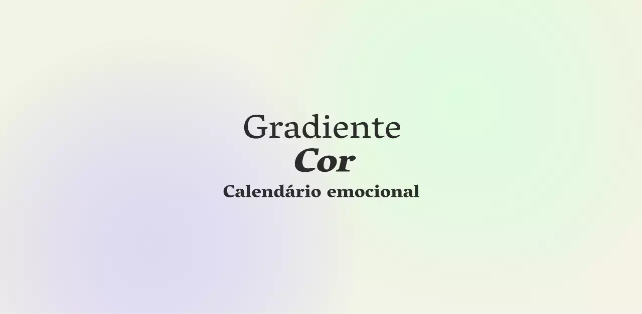 Calendário minimalista em gradiente