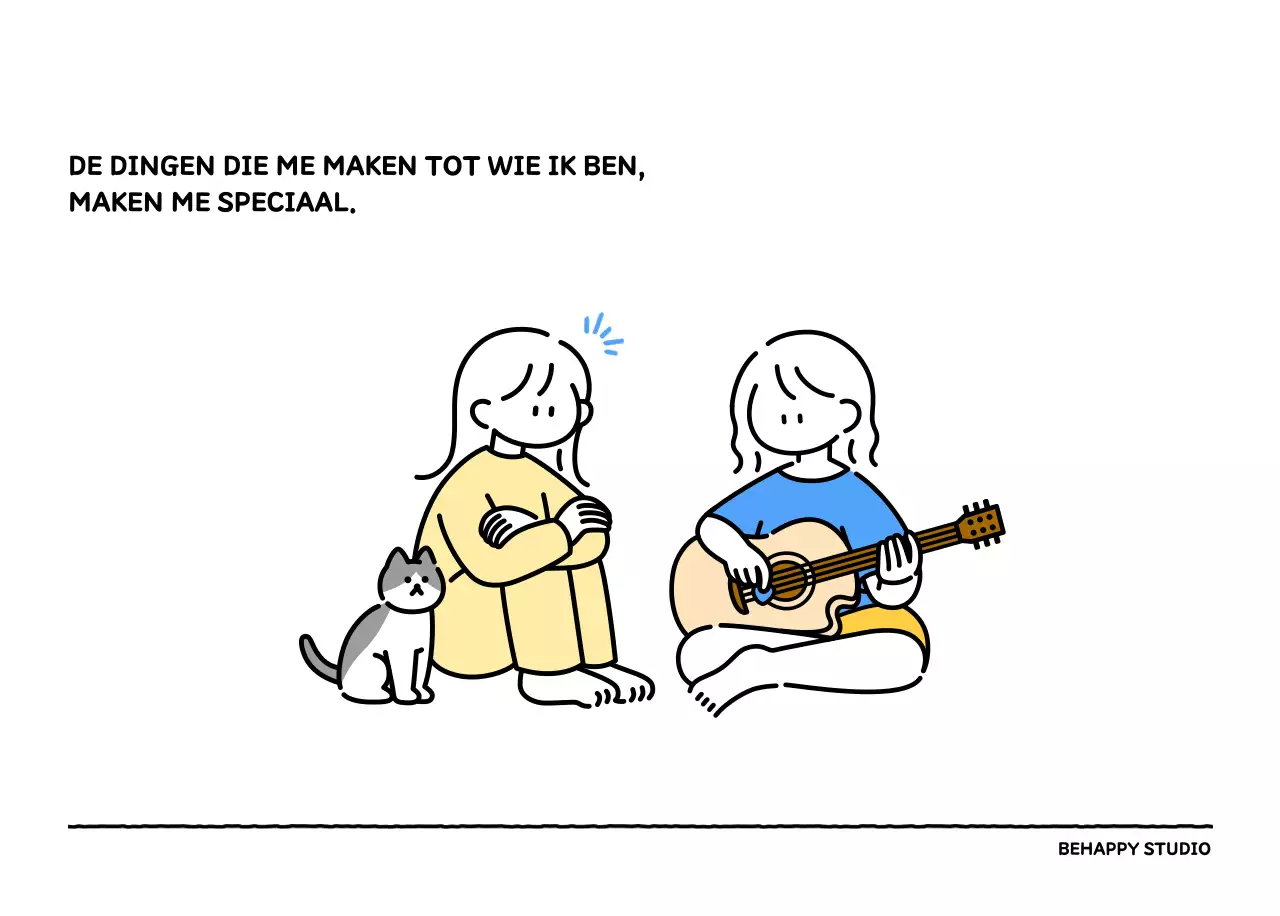 Geïllustreerde kalender met een mooie lijnstijl