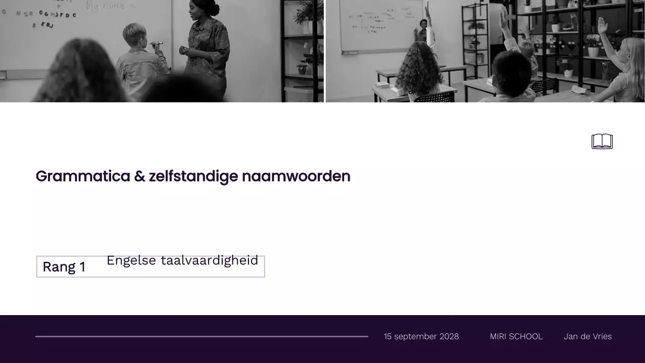 Professioneel minimalistisch 1e graad grammatica lesmateriaal