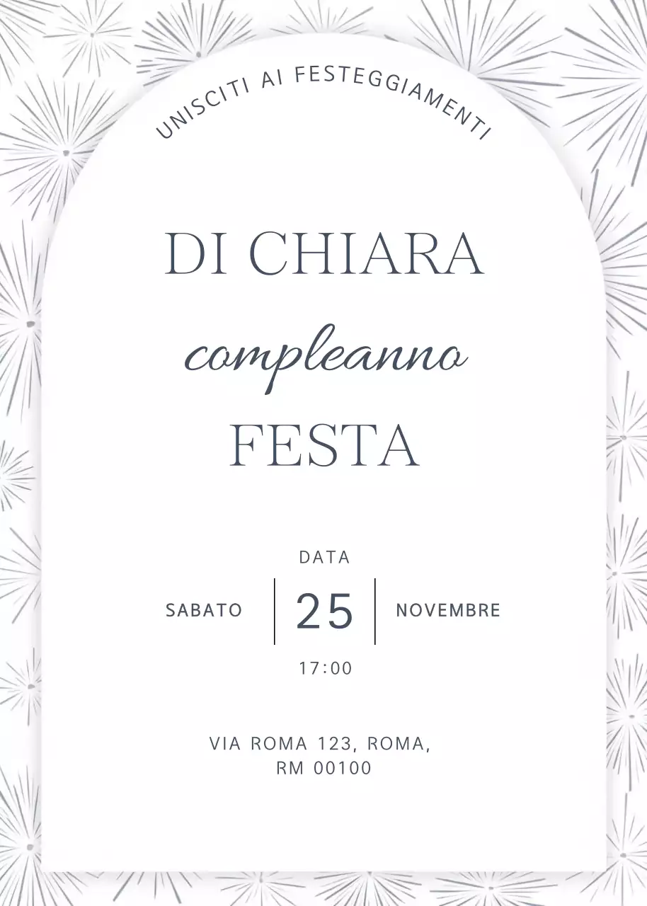Invito di compleanno elegante bianco