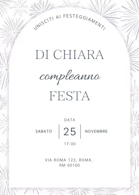 Invito di compleanno elegante bianco