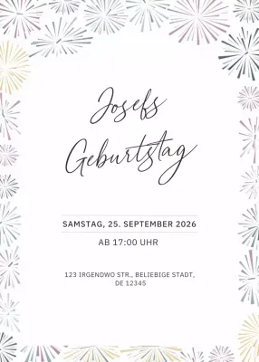 Bunte Elegante Geburtstagseinladung