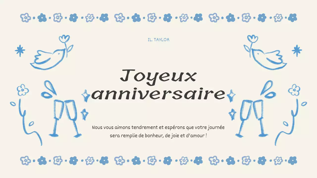 événement floral bleu anniversaire