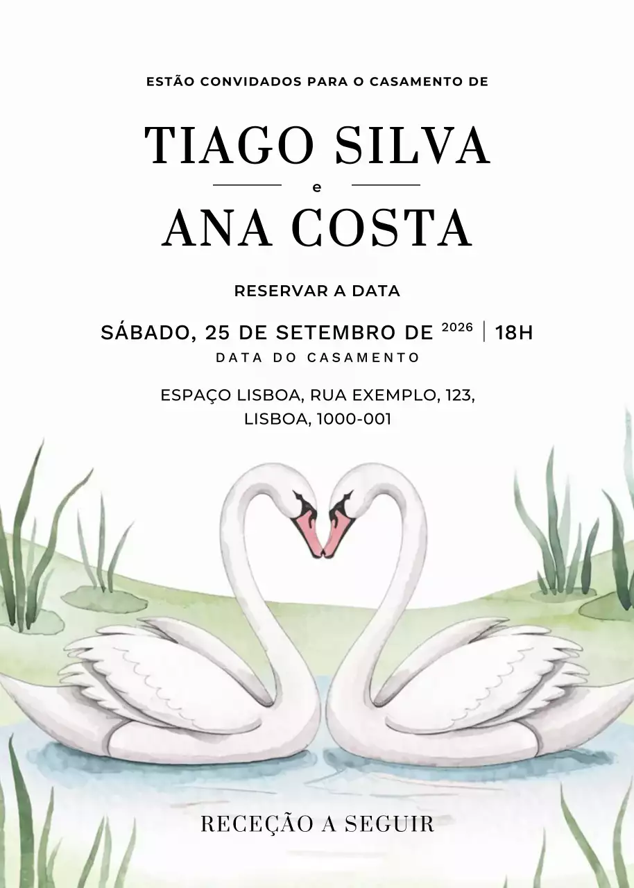 convite de casamento branco e elegante