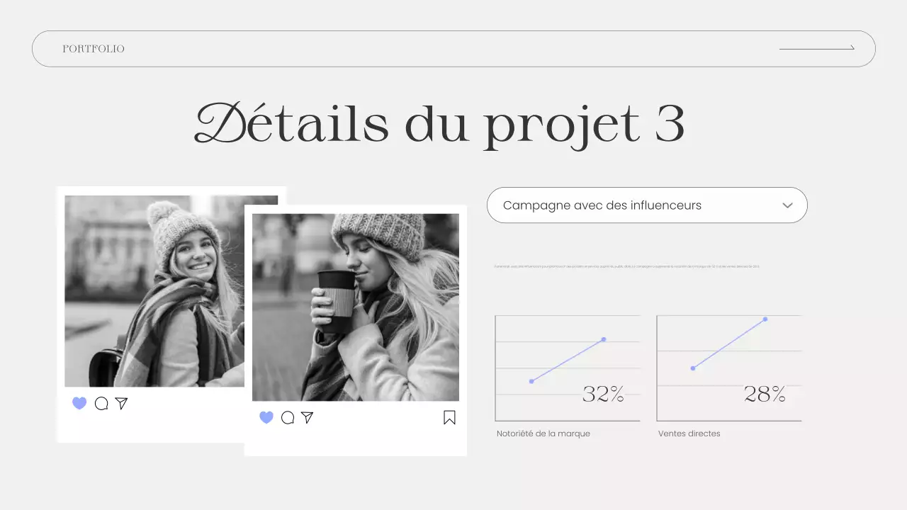 C.V. portfolio élégant bleu