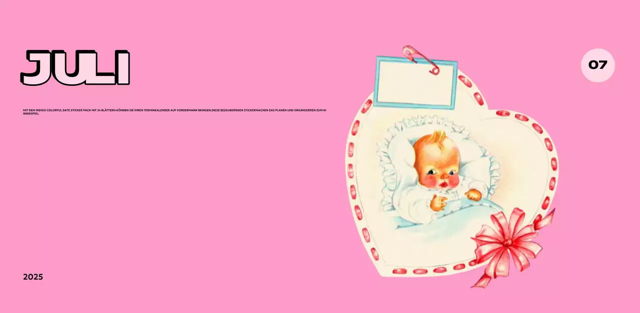 Bunte Kalender mit einer Vielzahl von Retro-Illustrationen