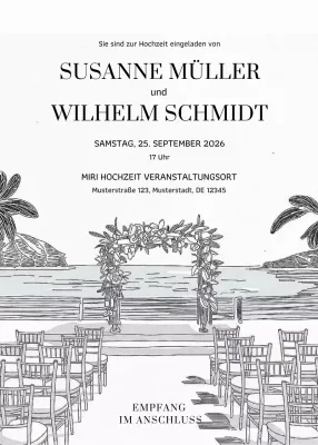 Weiß Elegante Hochzeitseinladung
