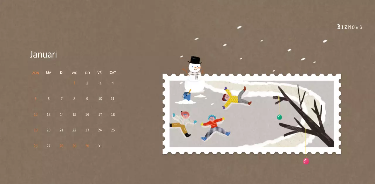 Stempelillustraties met een warm concept