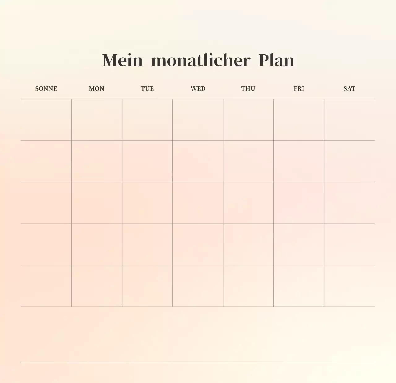 Minimalistischer Kalender mit Farbverlauf