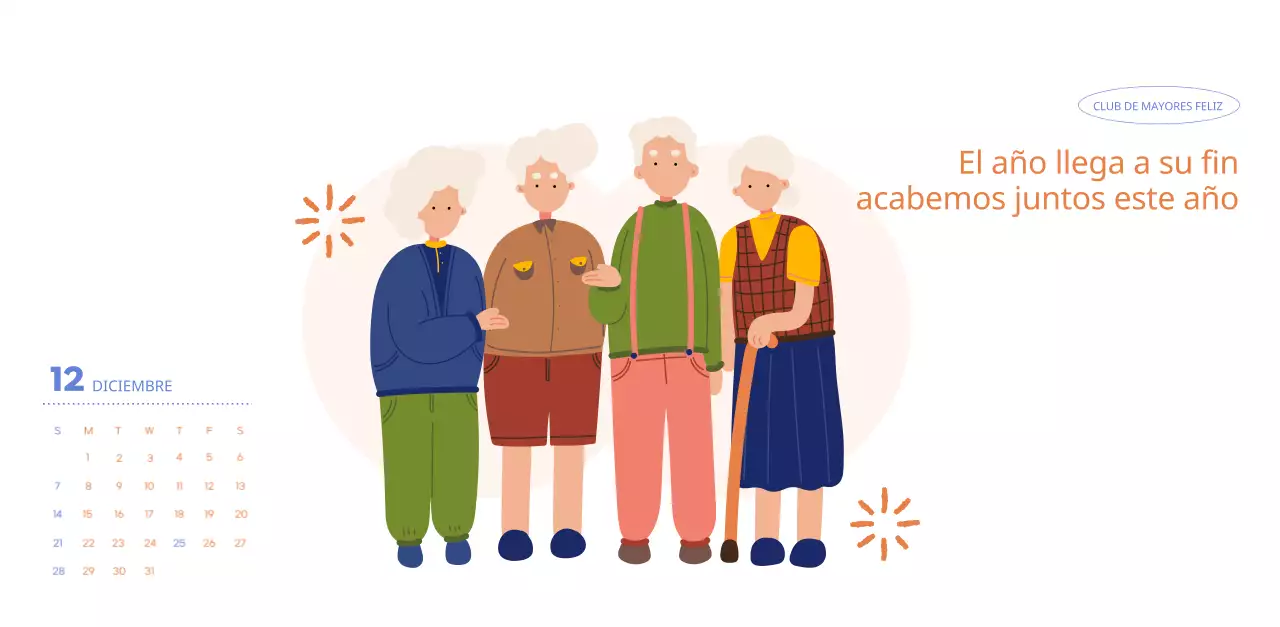 Calendario comercial con simpáticas ilustraciones