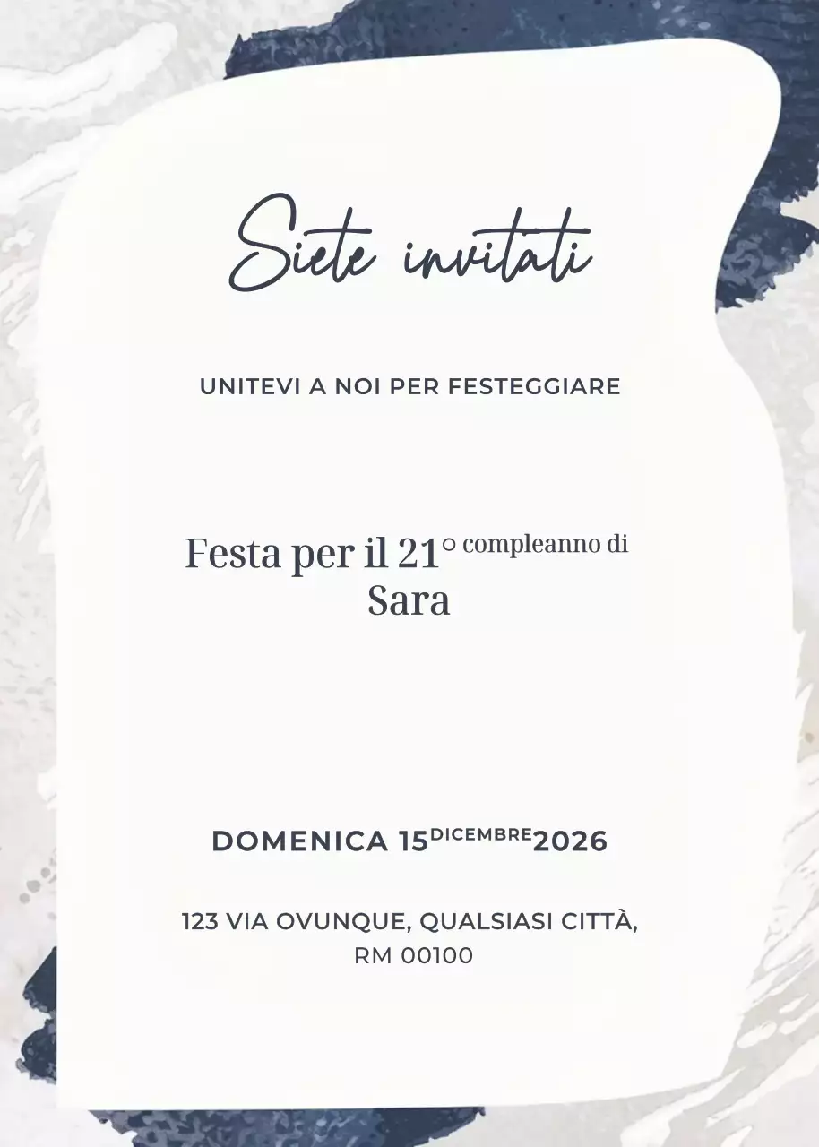 Invito di compleanno elegante per la marina