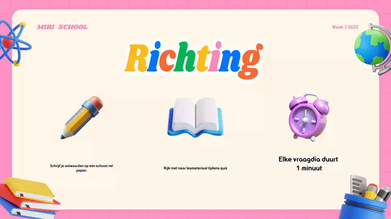 Kleurrijk modern quizlesmateriaal