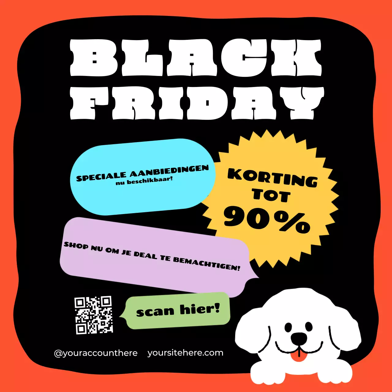 Stoute en schattige Black Friday Sale promotiepost