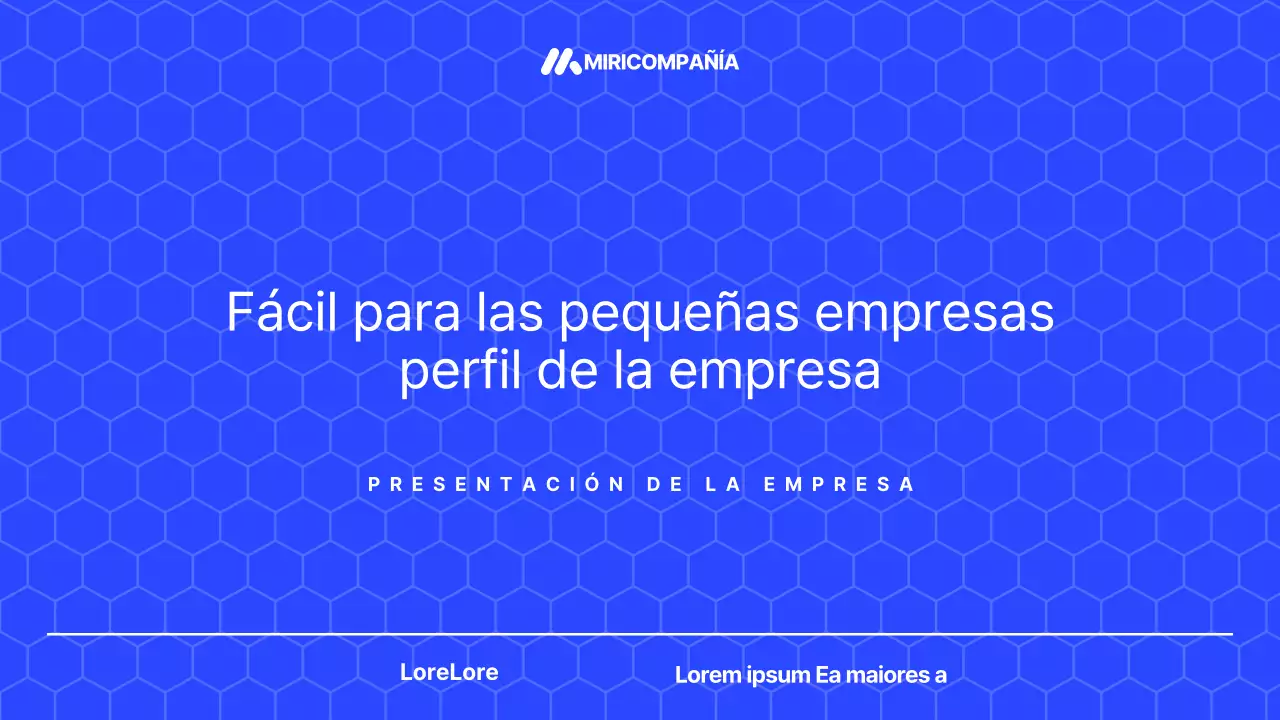 Promueva un perfil de pequeña empresa moderna en azul