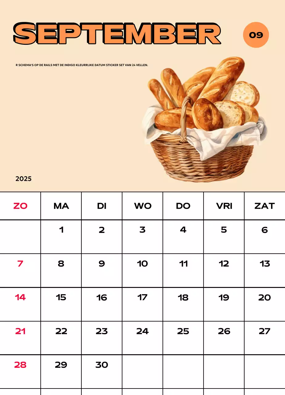 Kleurrijke kalenders met verschillende retro-illustraties