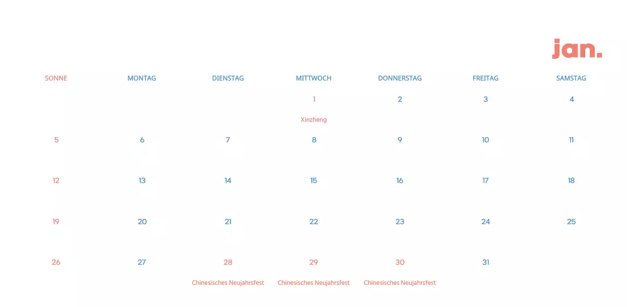 Geschäftskalender mit niedlichen Illustrationen