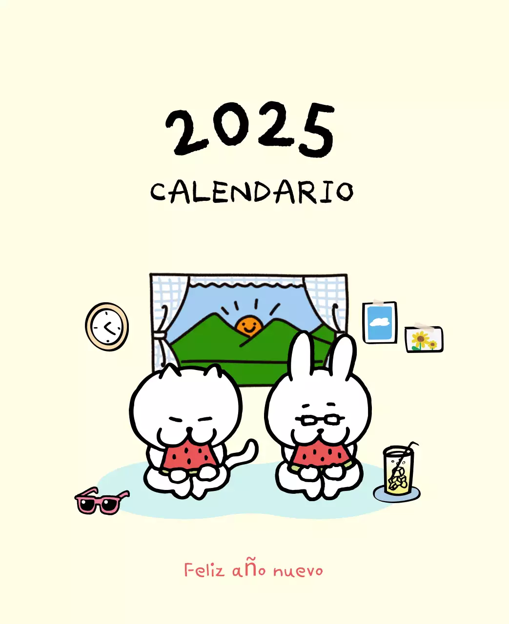 Calendario diario en marfil