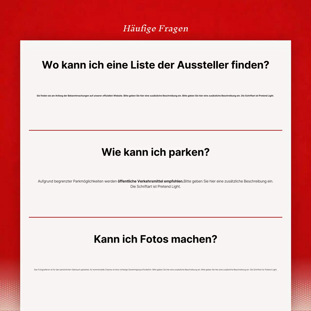 Hübsche rot-weiße Frage- und Antwort-Ansagen