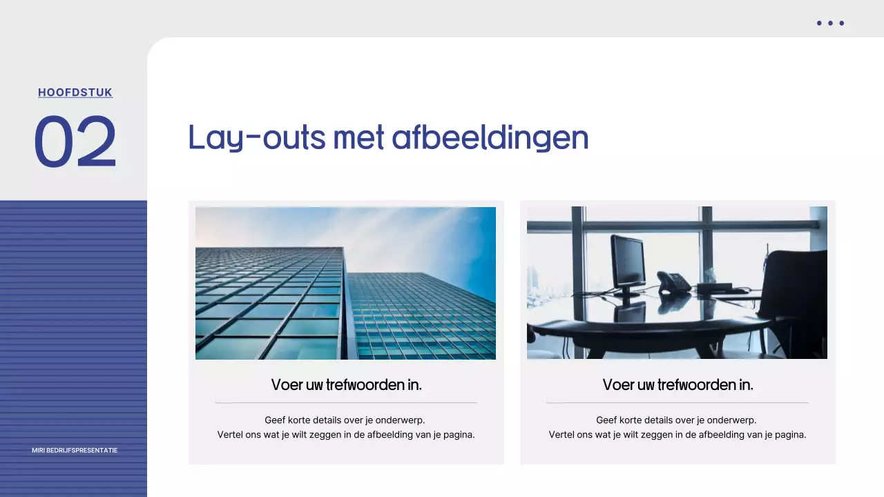 Voorstel met een eenvoudige blauw gestreepte achtergrond