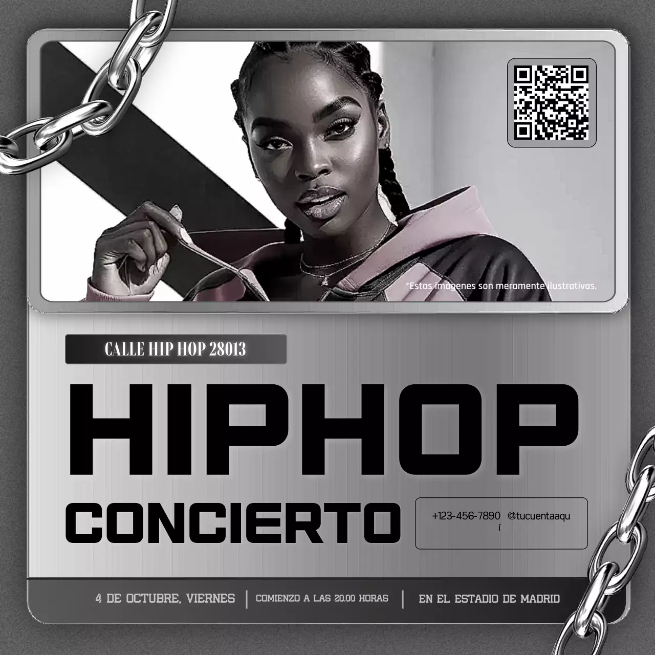grey trendy hip-hop concert promotion