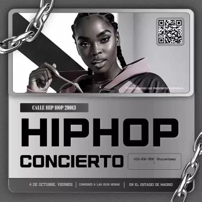 grey trendy hip-hop concert promotion
