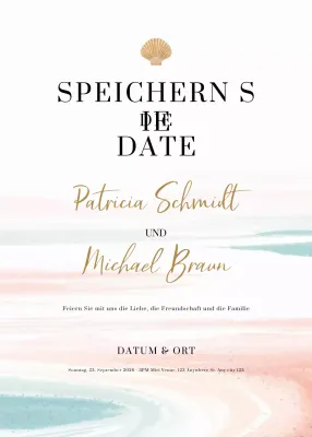 Pastellfarbene elegante Hochzeitseinladung