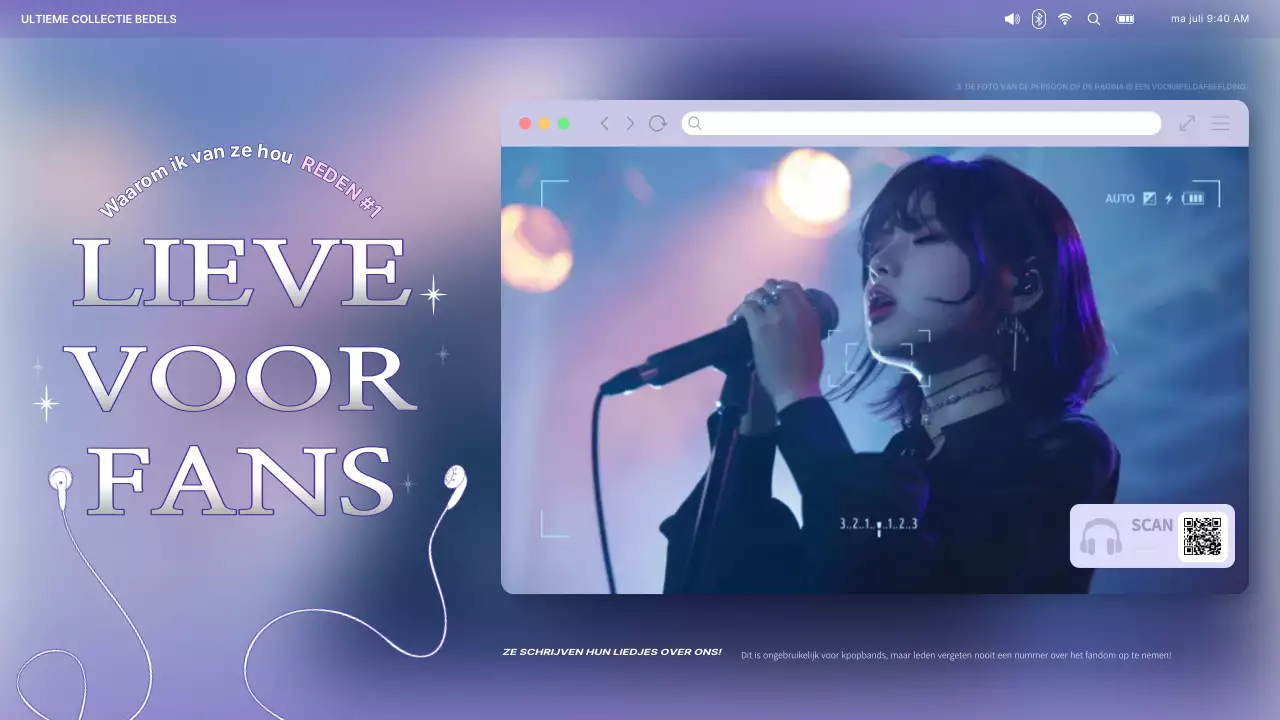 paars trendy fandom advertentie