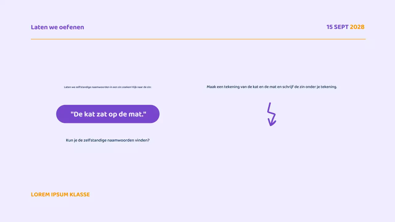 Paarse moderne grammatica cursus presentatie