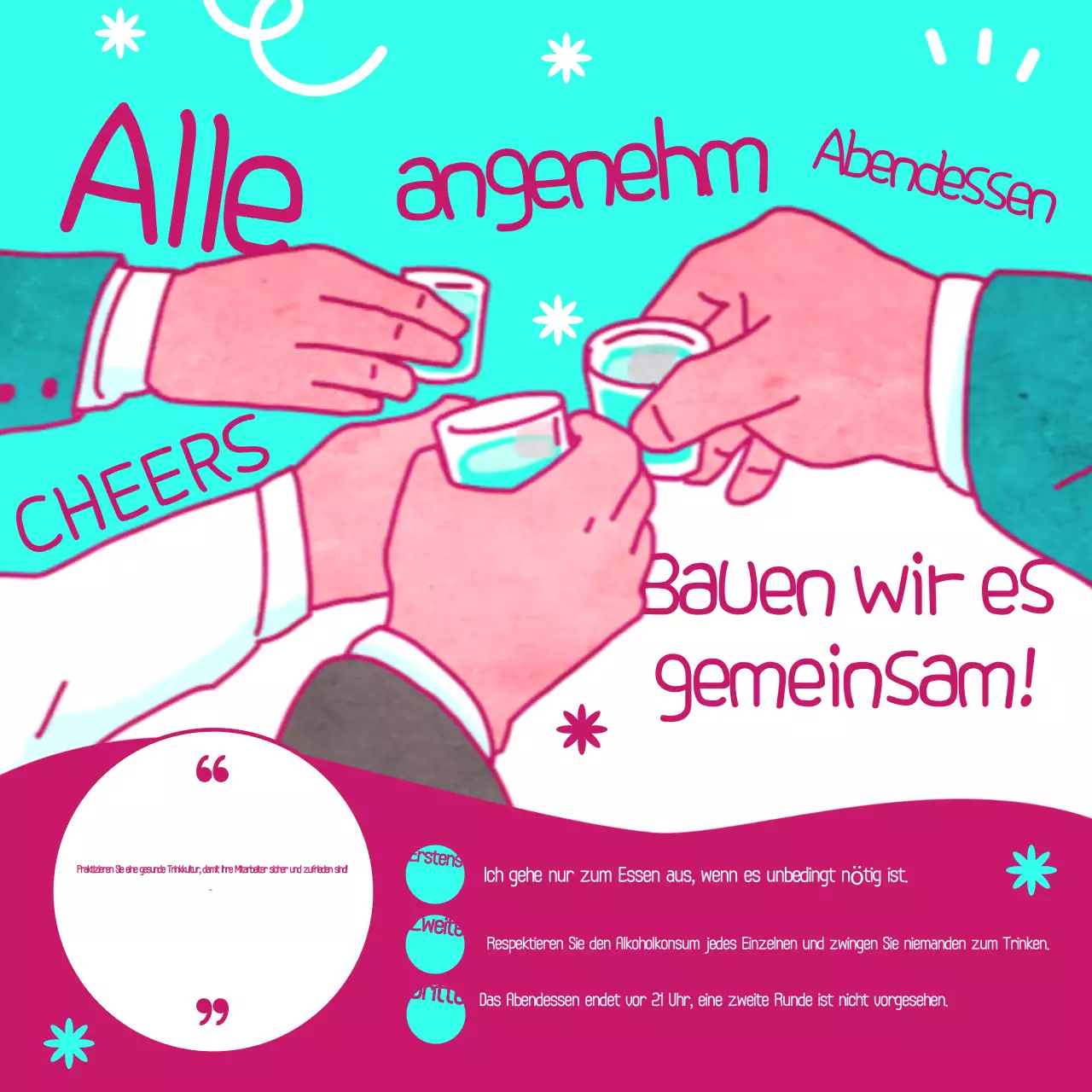 Hellblaue Pop Work-Life-Kampagne