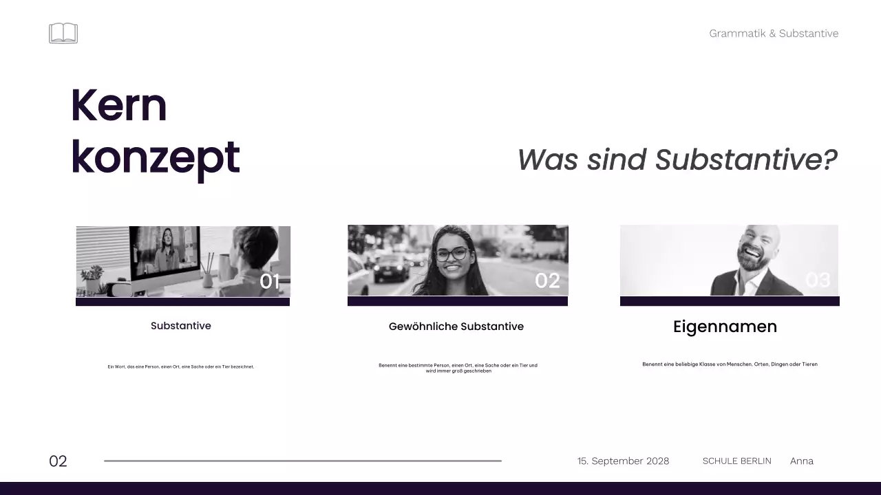 Professionelles minimalistisches Grammatikmaterial für die 1. Klasse