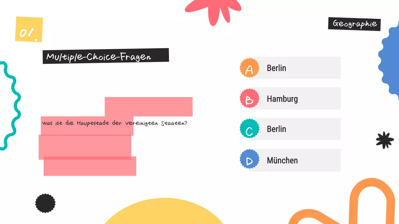 Bunte trendige Quiz-Ankündigung