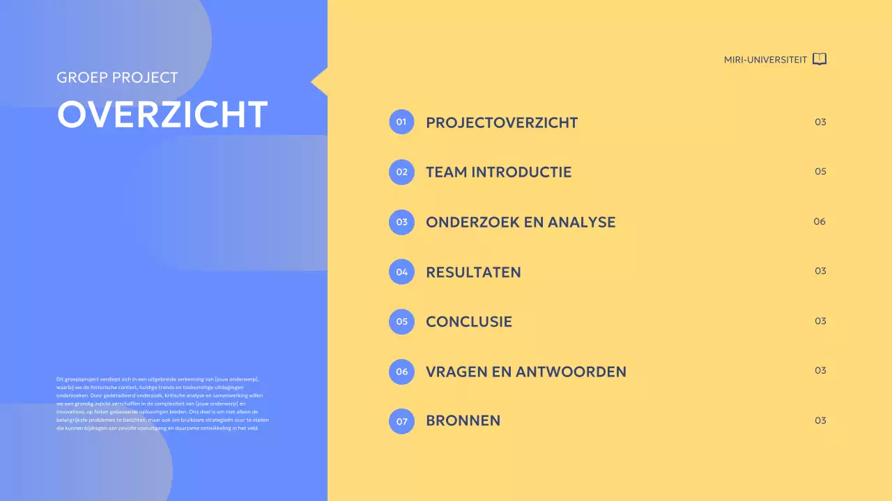 blauw modern groepsproject verslag