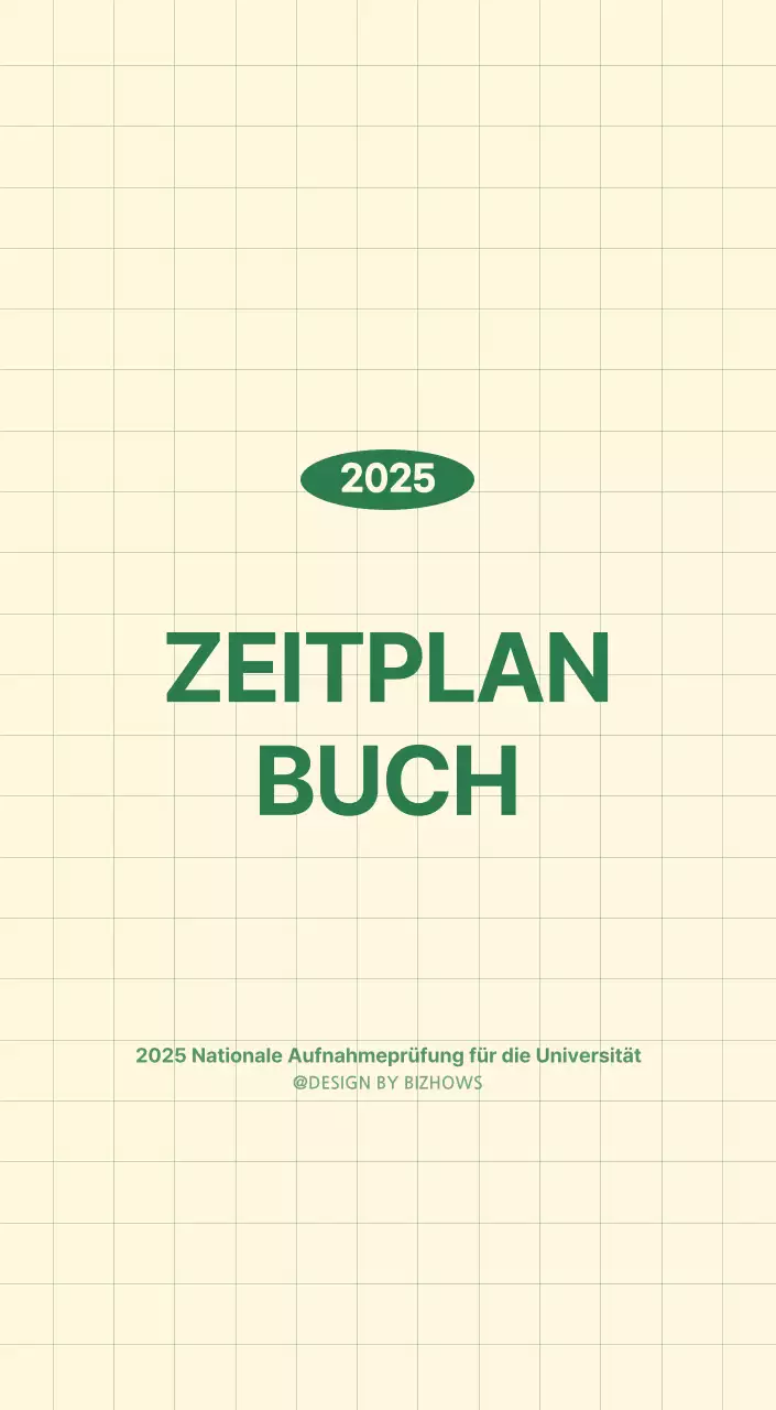 SAT D-Day Notizblock Konzept Wandkalender in grün und hellgelb