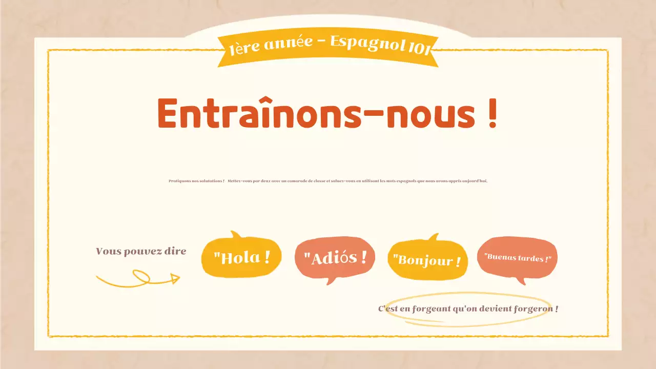 cours de langue simple orange