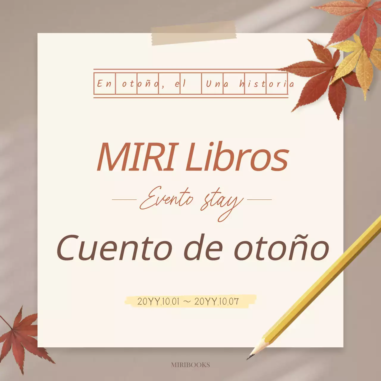 Promueva un evento otoñal vintage en beige